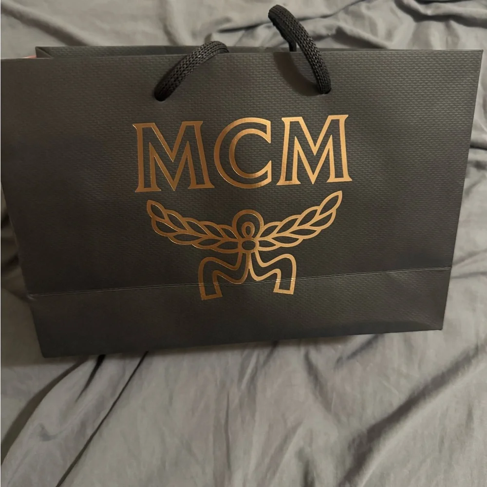MCM Black and Gold Phone Case with Strap - Picture 3 of 4